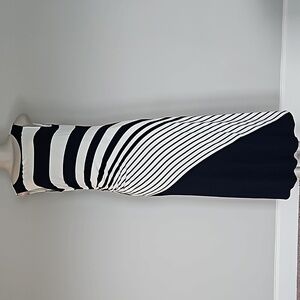 Soft Surroundings navy blue/white Vela Infinity Dress-L